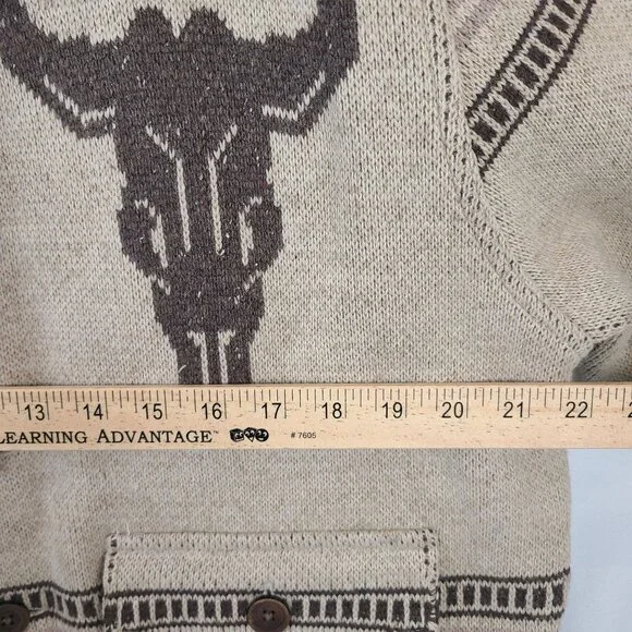 RRL Ralph Lauren Southwestern Shawl Collar Cardigan Beige Brown Wool Blend M - Picture 6 of 10